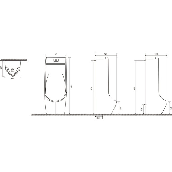 Писсуар подвесной SantiLine SL-6005 (подвод воды скрытый) - фото 2