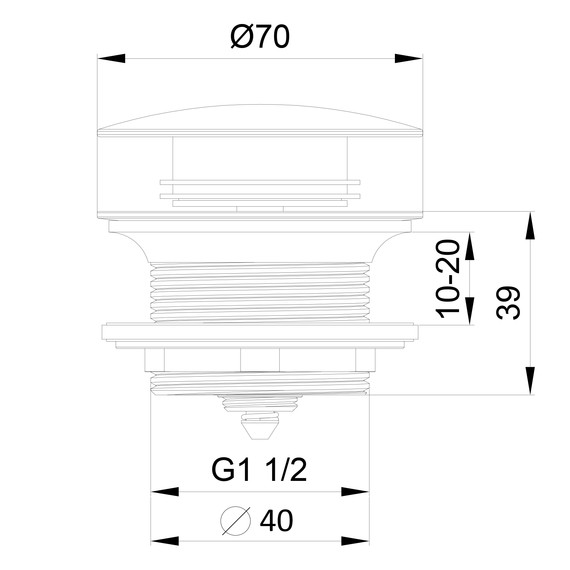 Донный клапан Wonzon & Woghand WW-SS105-BGM, тёмный графит - фото 2