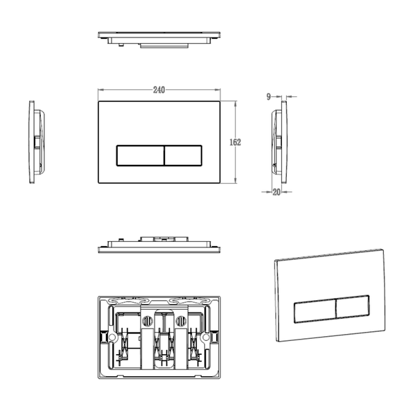 Кнопка смыва Wonzon & Woghand WW-IB224-CR - фото 2