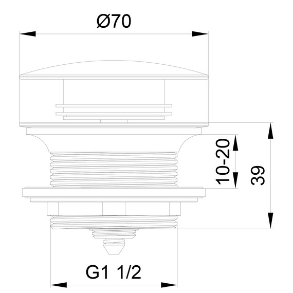 Донный клапан Wonzon & Woghand WW-SS105-BN, никель - фото 2