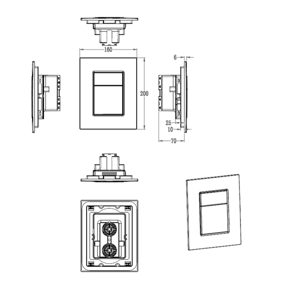 Кнопка смыва Wonzon & Woghand WW-IB256-MB, чёрный - фото 2