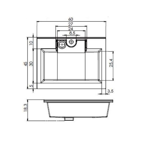 Тумба подвесная с раковиной Aquanet Алвита 60 см 00183991, серый антрацит - фото 18