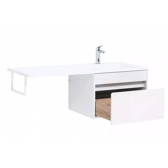 Тумба подвесная с раковиной-столешницей Aquanet Токио 120 см R 00236916, белый - фото 3