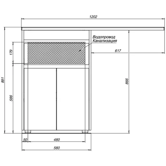 Тумба напольная с раковиной-столешницей Aquanet Токио 120 см R 00237745, белый - фото 14