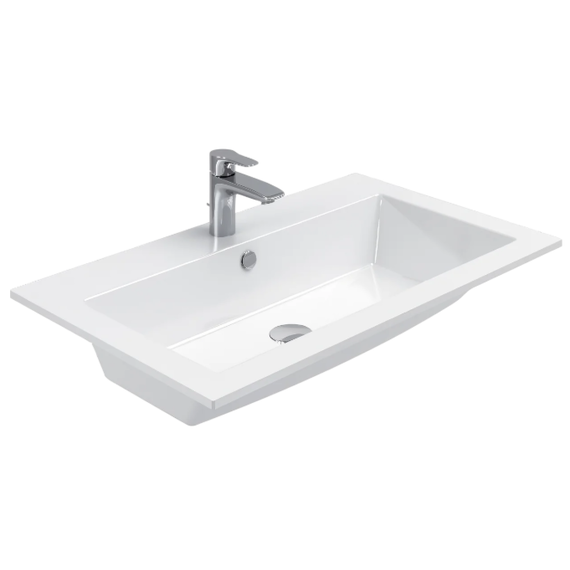 Тумба подвесная с раковиной Aquanet Lino 80 см 00253903, белый матовый - фото 2