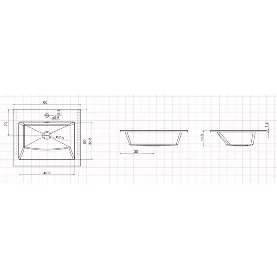 Тумба подвесная с раковиной Aquanet Lino 60 см 00253910, дуб веллингтон - фото 13