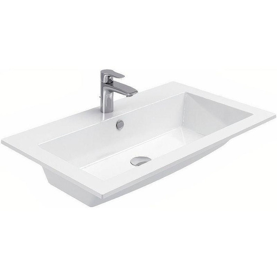 Тумба подвесная с раковиной Aquanet Lino 80 см 00253912, дуб веллингтон - фото 2