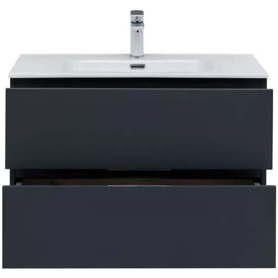 Тумба подвесная с раковиной Aquanet Алвита New 80 см 00277515, антрацит - фото 4