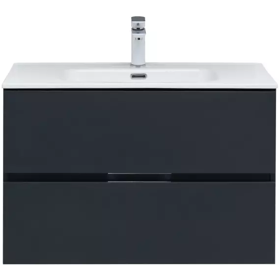 Тумба подвесная с раковиной Aquanet Алвита New 80 см 00277515, антрацит - фото 5