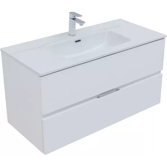 Тумба подвесная с раковиной Aquanet Алвита New 100 см 00277518, белый матовый - фото 4