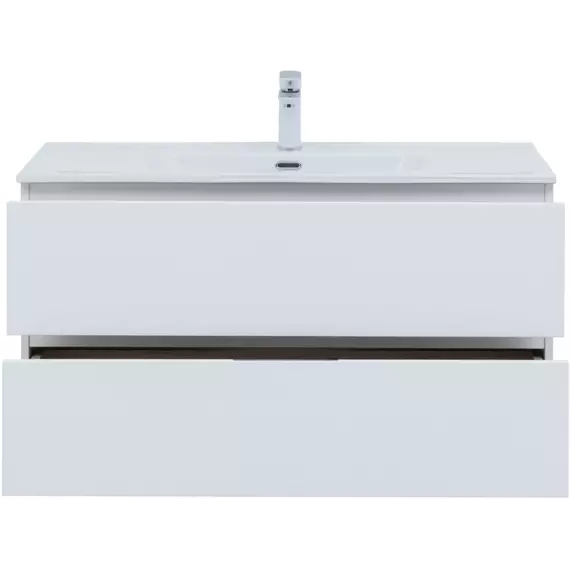 Тумба подвесная с раковиной Aquanet Алвита New 100 см 00277518, белый матовый - фото 8