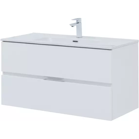 Тумба подвесная с раковиной Aquanet Алвита New 100 см 00277518, белый матовый - фото 9