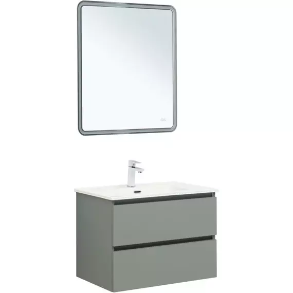 Тумба подвесная с раковиной Aquanet Вега 2.0 70 см 00337960 (раковина Aquanet Flat 70 см) мисти грин - фото 5