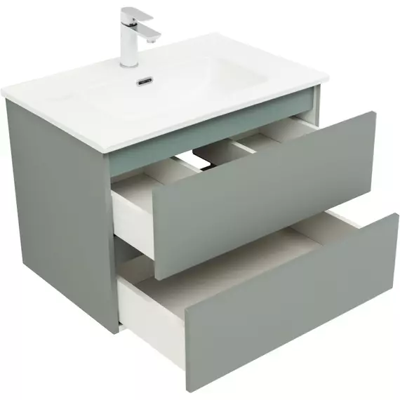 Тумба подвесная с раковиной Aquanet Вега 2.0 70 см 00337960 (раковина Aquanet Flat 70 см) мисти грин - фото 3