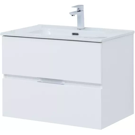 Тумба подвесная с раковиной Aquanet Алвита New 70 см 00303909, белый матовый - фото 5