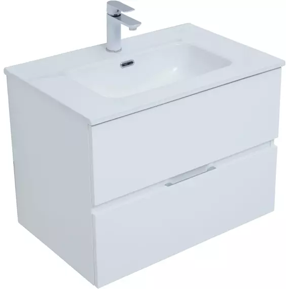 Тумба подвесная с раковиной Aquanet Алвита New 70 см 00303909, белый матовый - фото 3