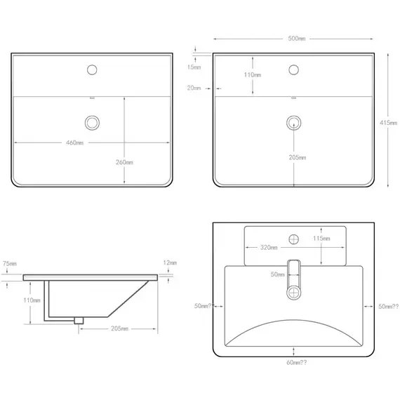 Тумба подвесная с раковиной Aquanet Ирис new 50 см 00310147, белый глянец - фото 24