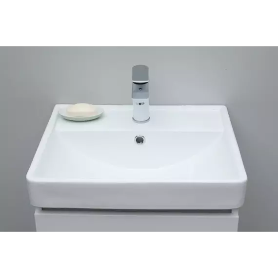 Тумба подвесная с раковиной Aquanet Ирис new 50 см 00310147, белый глянец - фото 16