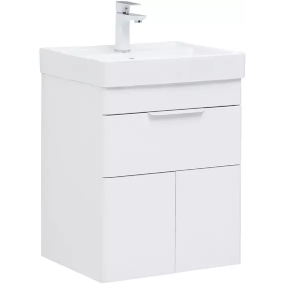 Тумба подвесная с раковиной Aquanet Ирис new 50 см 00310147, белый глянец - фото 3