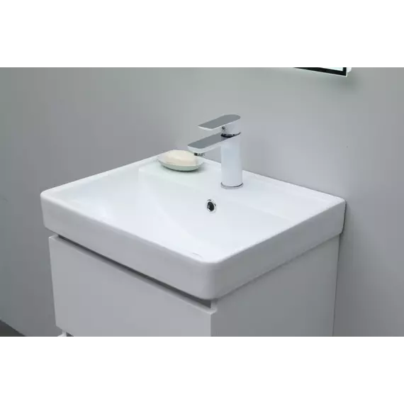 Тумба подвесная с раковиной Aquanet Ирис new 50 см 00310147, белый глянец - фото 17