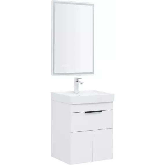 Тумба подвесная с раковиной Aquanet Ирис new 50 см 00310147, белый глянец - фото 11