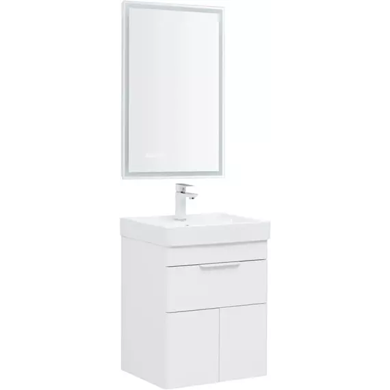 Тумба подвесная с раковиной Aquanet Ирис new 50 см 00310147, белый глянец - фото 12