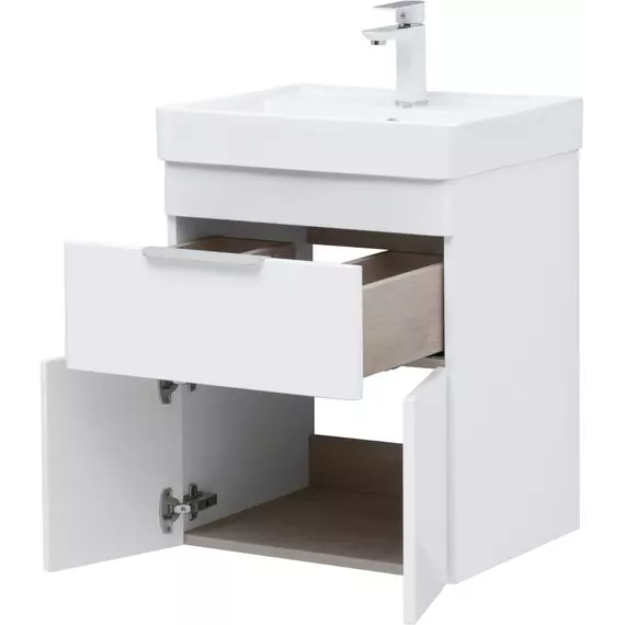 Тумба подвесная с раковиной Aquanet Ирис new 50 см 00310147, белый глянец - фото 10