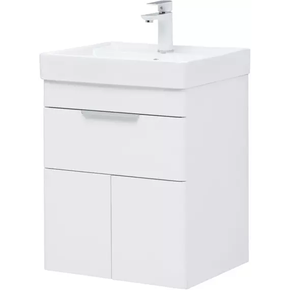 Тумба подвесная с раковиной Aquanet Ирис new 50 см 00310147, белый глянец - фото 6