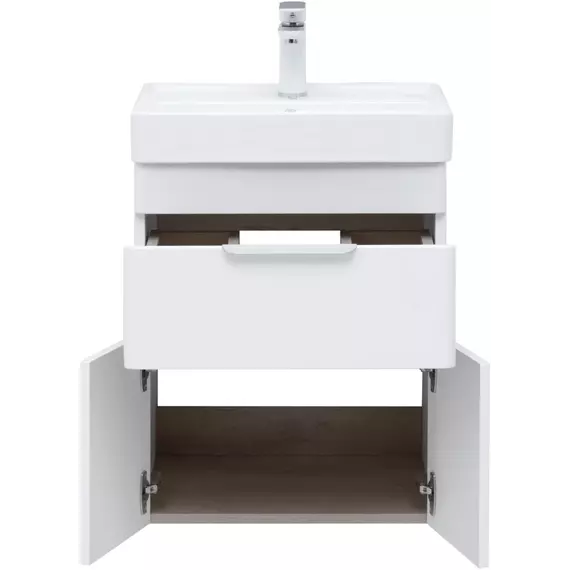 Тумба подвесная с раковиной Aquanet Ирис new 50 см 00310147, белый глянец - фото 9