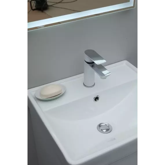 Тумба подвесная с раковиной Aquanet Ирис new 50 см 00310147, белый глянец - фото 15