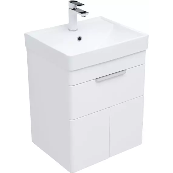 Тумба подвесная с раковиной Aquanet Ирис new 50 см 00310147, белый глянец - фото 4