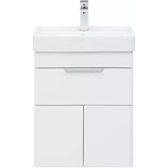 Тумба подвесная с раковиной Aquanet Ирис new 50 см 00310147, белый глянец - фото 5