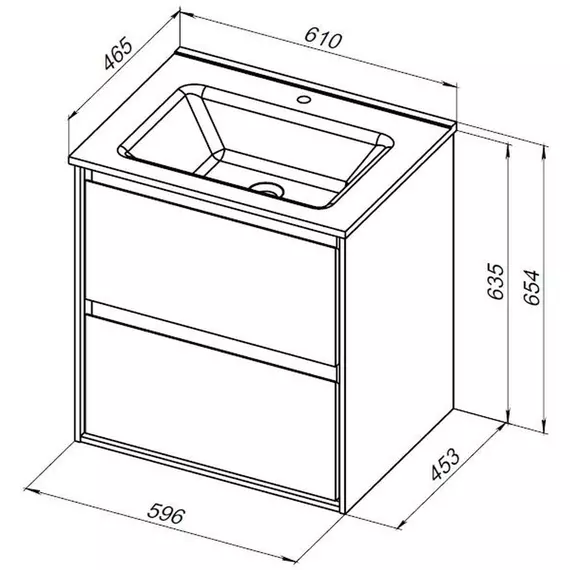 Тумба подвесная с раковиной Aquanet Милан 60 см 00336377 (раковина Aquanet Flat 60) дуб рустикальный - фото 8