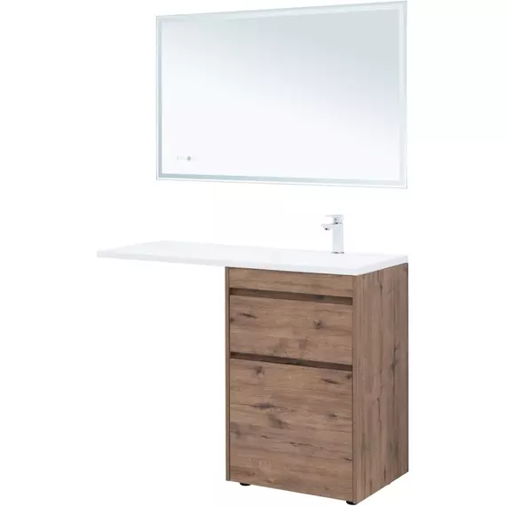 Тумба напольная с раковиной-столешницей Aquanet Токио 120 см R 00333648, дуб веллингтон - фото 7