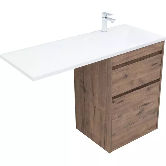 Тумба напольная с раковиной-столешницей Aquanet Токио 120 см R 00333648, дуб веллингтон - фото 5