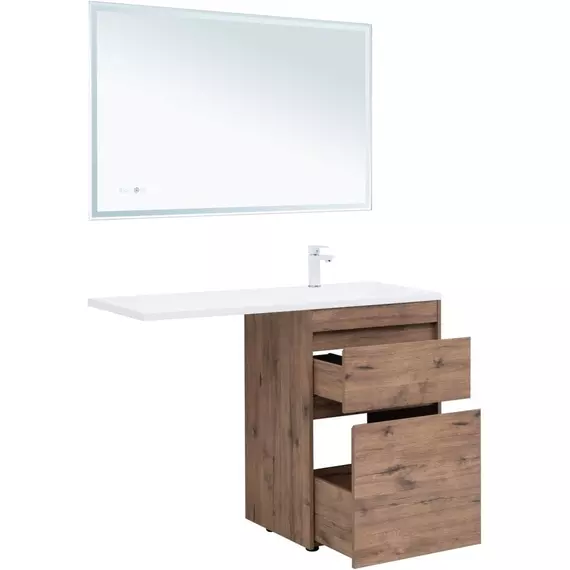 Тумба напольная с раковиной-столешницей Aquanet Токио 120 см R 00333648, дуб веллингтон - фото 6