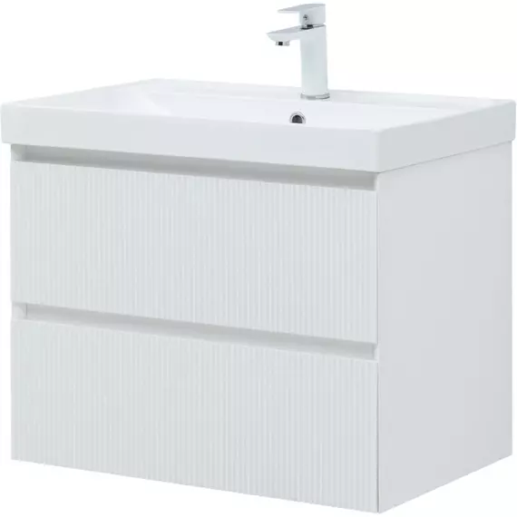 Тумба подвесная с раковиной Aquanet Альтера 70 см 00337155, белый матовый - фото 8