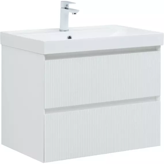 Тумба подвесная с раковиной Aquanet Альтера 70 см 00337155, белый матовый - фото 