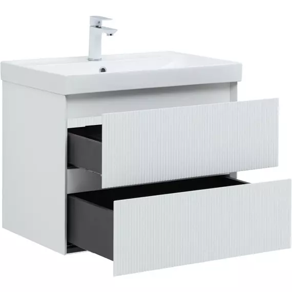 Тумба подвесная с раковиной Aquanet Альтера 70 см 00337155, белый матовый - фото 4