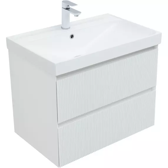 Тумба подвесная с раковиной Aquanet Альтера 70 см 00337155, белый матовый - фото 3