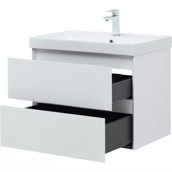 Тумба подвесная с раковиной Aquanet Альтера 70 см 00337155, белый матовый - фото 7