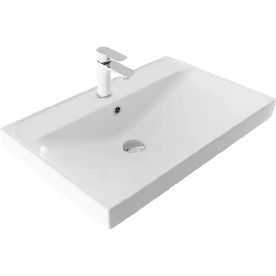 Тумба подвесная с раковиной Aquanet Альтера 70 см 00337155, белый матовый - фото 2