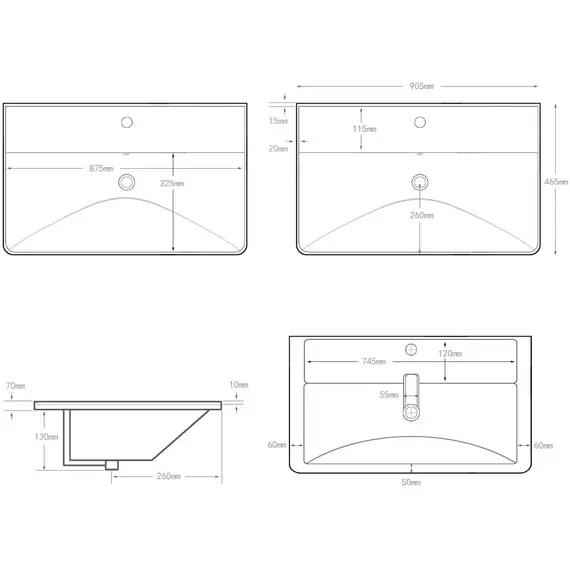 Тумба напольная с раковиной Aquanet Вега 90 см 00344124 (2 ящика) белый глянец - фото 13