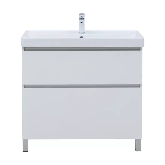 Тумба напольная с раковиной Aquanet Вега 90 см 00344124 (2 ящика) белый глянец - фото 3
