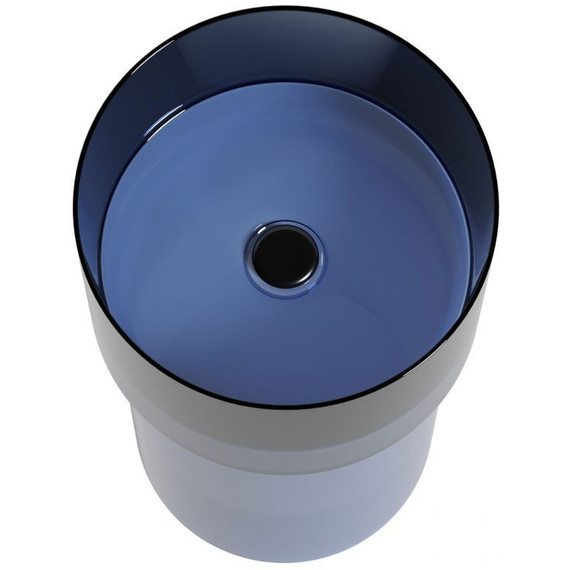 Раковина напольная прозрачная Abber Kristall 45 см AT2701Saphir, синий - фото 6