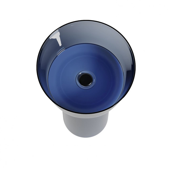 Раковина напольная прозрачная Abber Kristall 45 см AT2702Saphir, синий - фото 6