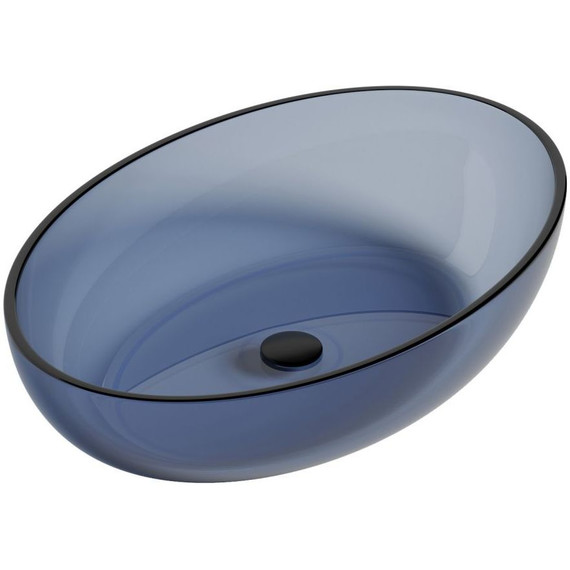 Раковина-чаша прозрачная Abber Kristall 60 см AT2801Saphir, синий - фото 5