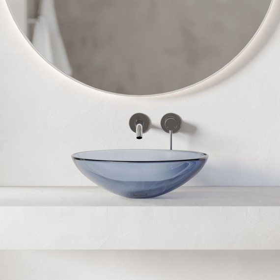 Раковина-чаша прозрачная Abber Kristall 50 см AT2802Saphir, синий - фото 2