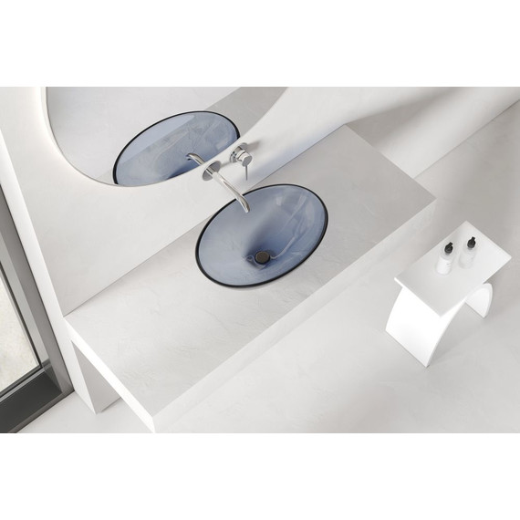 Раковина-чаша прозрачная Abber Kristall 50 см AT2802Saphir, синий - фото 4