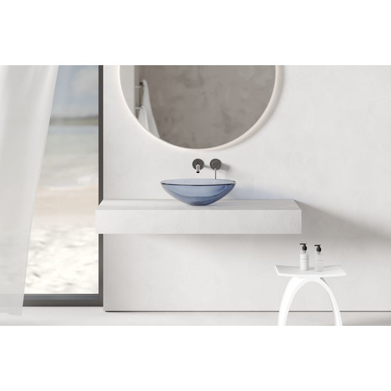 Раковина-чаша прозрачная Abber Kristall 50 см AT2802Saphir, синий - фото 5